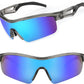 004 Transparent Grey Frame & Blue Mirror / 135 Millimeters | B0C7142SGQ | FEISEDY Men Sunglasses, Polarized Cycling Sunglasses, UV400 Sports Baseball Running Fishing Hiking Shades B2372