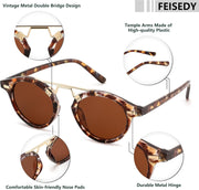ÉÌƷͼƬ 5 | B0GX62YR7C | FEISEDY Retro Round Metal Brow Sunglasses for Women for Small Face B0427