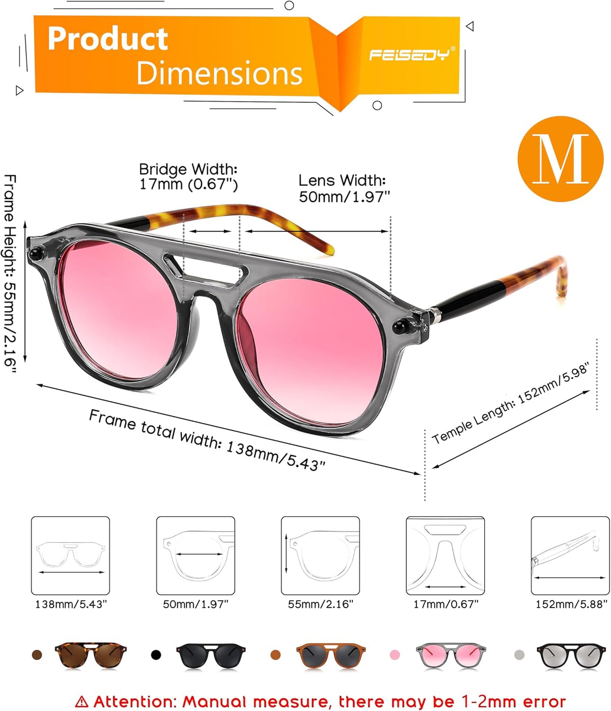 ÉÌƷͼƬ 12 | B0CHBBJ1H1 | FEISEDY Retro Square Aviator Sunglasses Womens Mens Trendy 70s Vintage Stylish Frame UV400 Sun Glasses B0051