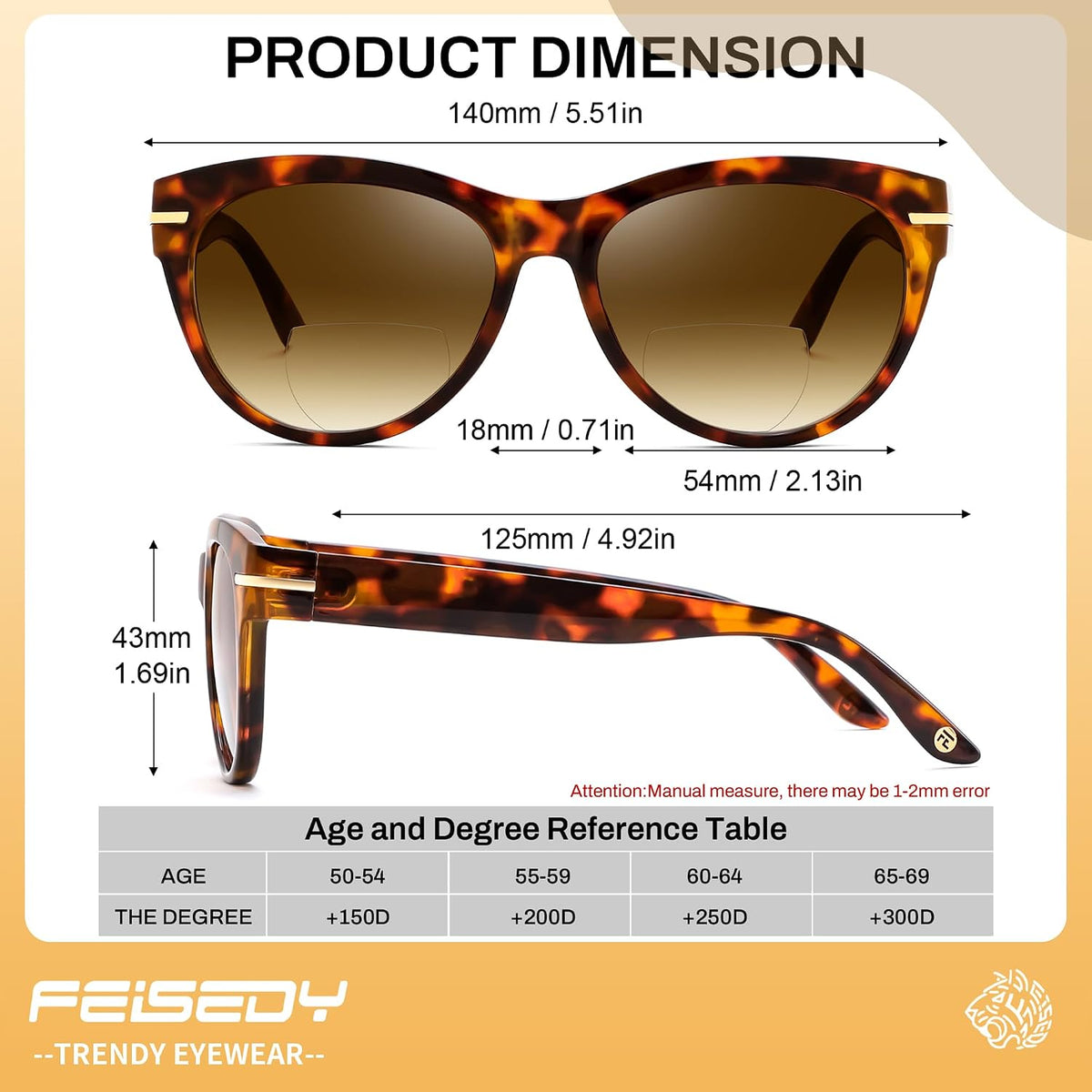 ÉÌƷͼƬ 13 | B0HDS914Y5 | FEISEDY Bifocal Sunglasses Reader Women Stylish Cat Eye Sun Readers B0392