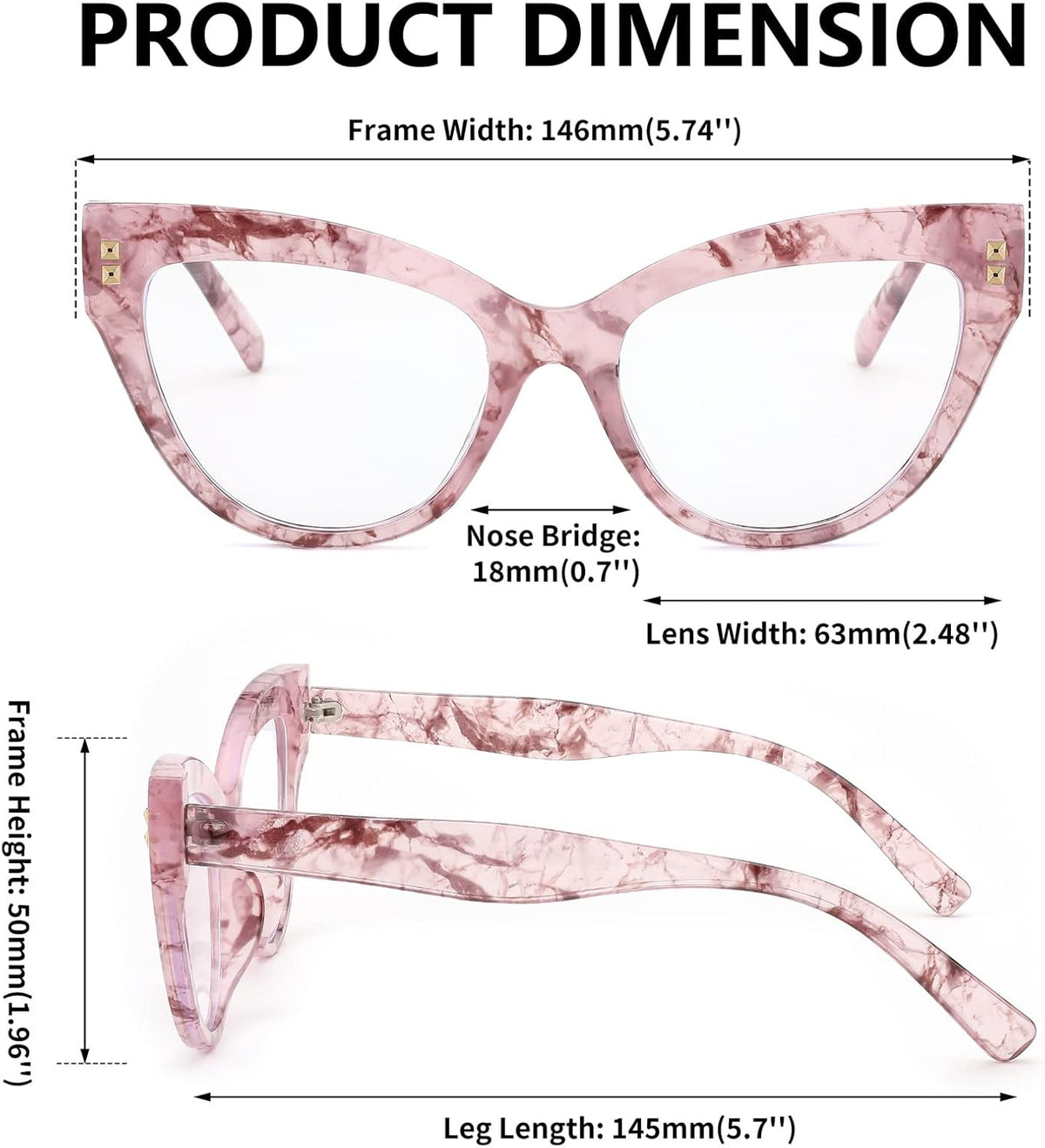 ÉÌƷͼƬ 15 | B0BB2D64DV | FEISEDY Women Oversized Blue Light Blocking Computer Glasses Fake Nerd Cat Eye Glasses Frame Anti Eyestrain B2323
