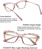 ÉÌƷͼƬ 33 | B07S9JPPPF | FEISEDY Crystal Cat Eye Glasses Frame Blue Light Blocking Computer Eyewear B2500