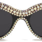 商品图片 9 | B0BZ7YMM4F | FEISEDY Oversized Women Cat Eye Rhinestone Sunglasses Costume Party B2360