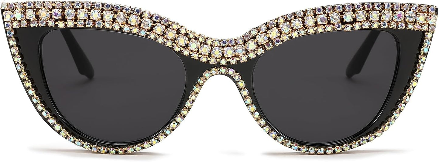 商品图片 9 | B0BZ7YMM4F | FEISEDY Oversized Women Cat Eye Rhinestone Sunglasses Costume Party B2360
