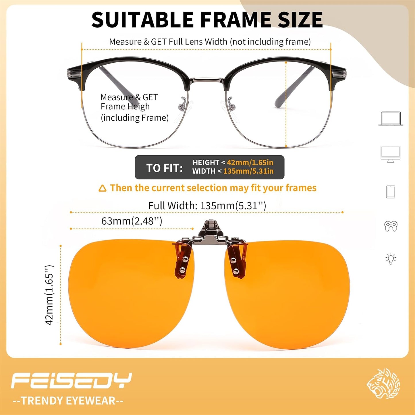 商品图片 19 | B0FZKQ9RL5 | FEISEDY Clip on Rimless One Piece Blue Light Glasses for Woman Men B0360