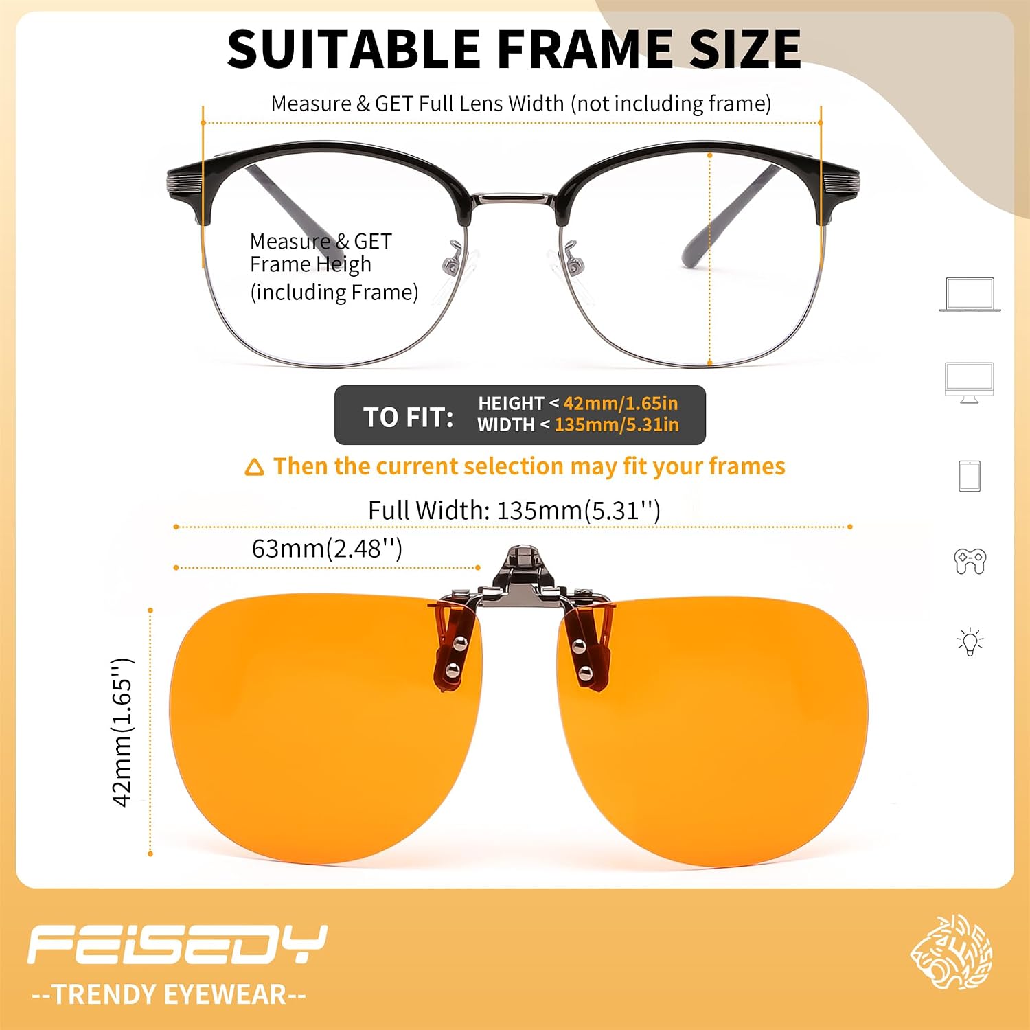 商品图片 19 | B0FZKQ9RL5 | FEISEDY Clip on Rimless One Piece Blue Light Glasses for Woman Men B0360