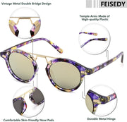 ÉÌƷͼƬ 13 | B0GX62YR7C | FEISEDY Retro Round Metal Brow Sunglasses for Women for Small Face B0427