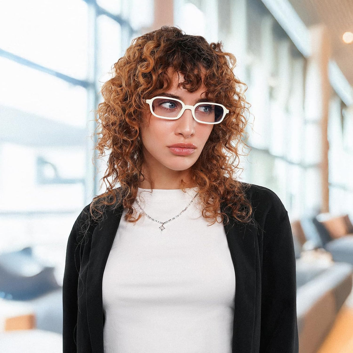 ÉÌƷͼƬ 10 | B0DXK32V6F | FEISEDY Fashion Rectangular Blue Light Glasses for Women Retro Small Frames Vintage Trendy 90s Square Eyeglasses B0255