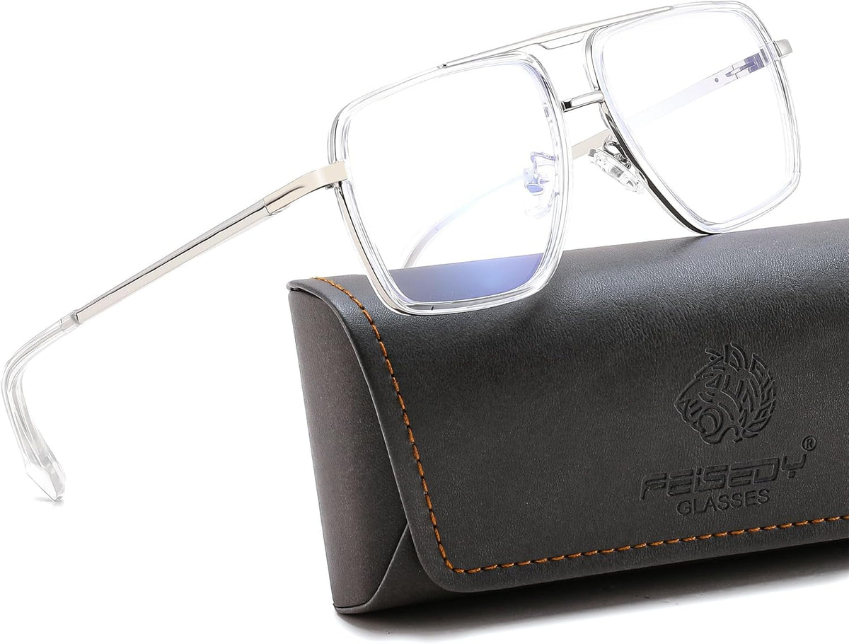 ÉÌƷͼƬ 14 | B0HJH5CP7F | FEISEDY Metal Blue Light Aviator Glasses for Women Men B0491