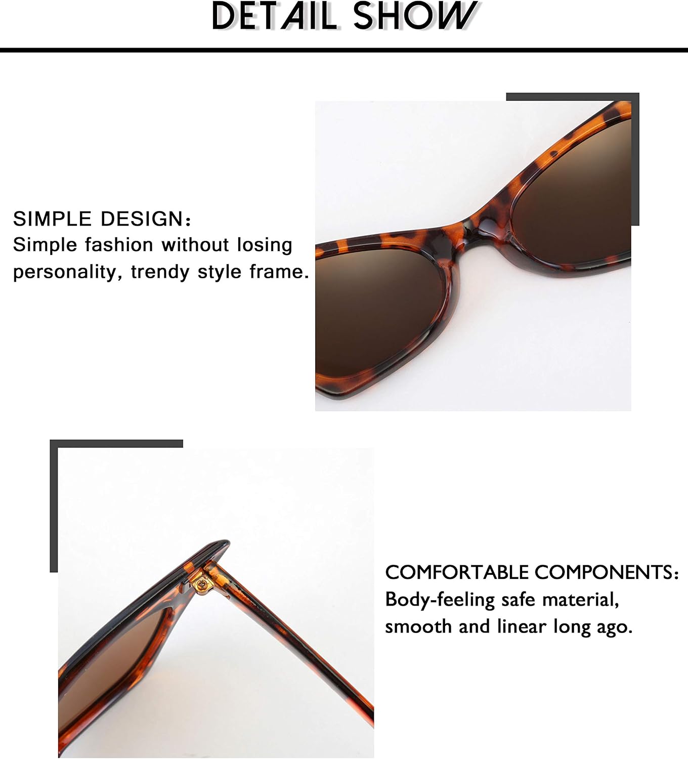 商品图片 28 | B079KYQYT3 | FEISEDY Small Cat Eye Sunglasses Vintage Square Shade Women Eyewear B2291