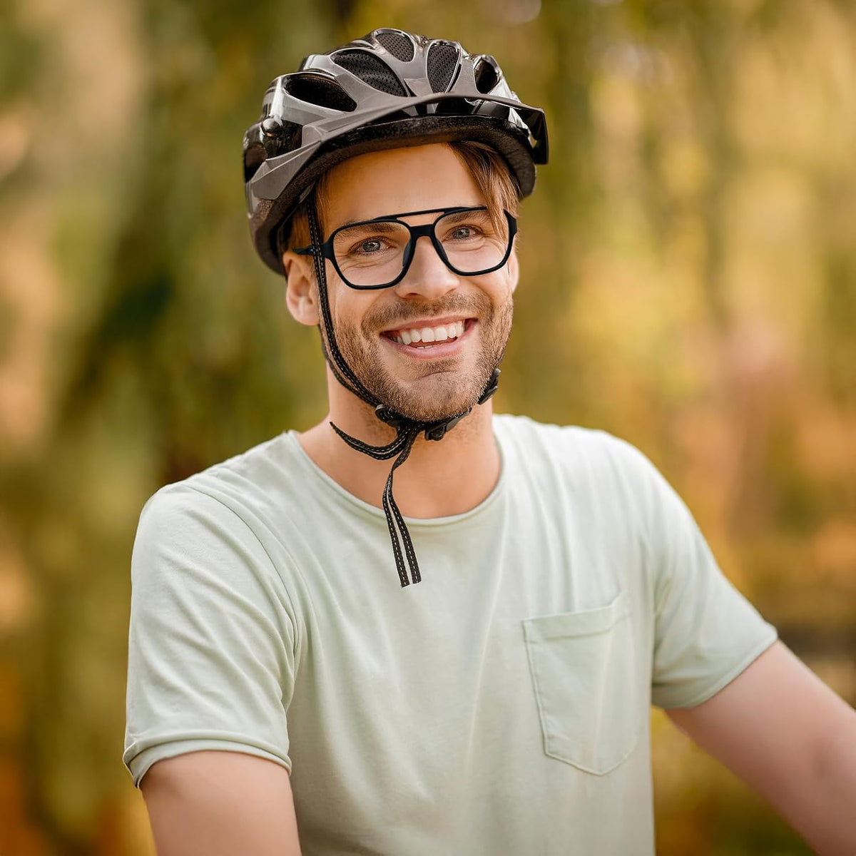 ÉÌƷͼƬ 3 | B0DR831C71 | FEISEDY Sports Blue Light Glasses for Men Lightweight Anti Slip Running Cycling Square Glasses Computer Eyeglasses B0156