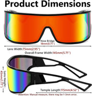 ÉÌƷͼƬ 33 | B0D3PKKSD9 | FEISEDY Trendy Futuristic Wrap Sunglasses Flat Top Mirrored One Piece Lens Reflective Sun Glasses for Women Men B0161