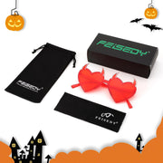 ÉÌƷͼƬ 6 | B0CGZTNXKY | FEISEDY Sunglasses Women Men, Halloween Party Disco Trendy Love Sun Glasses, Rimless Heart Devil Ear Frame B0054