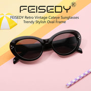 ÉÌƷͼƬ 6 | B0B2W7SH52 | FEISEDY Y2k Oval Sunglasses Womens Thick Bold Retro Clout Goggles Round Cateye Shades B2313