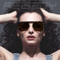 商品图片 2 | B0CBVDGZCB | FEISEDY Men Women Sunglasses Aviator, Square 70s Frame, Vintage Retro Trendy UV400 Sun Glasses B2398