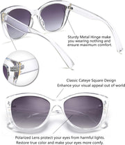 ÉÌƷͼƬ 102 | B07M9V125F | FEISEDY Polarized Vintage Sunglasses American Womens Square Jackie O Cat Eye Sunglasses B2451
