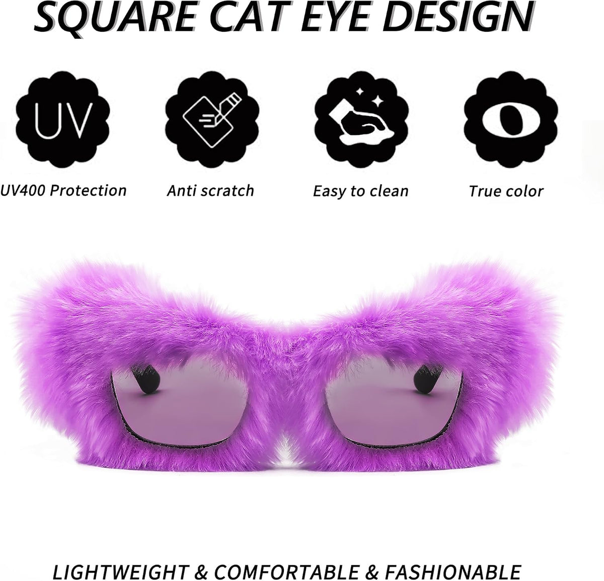 ÉÌƷͼƬ 46 | B09PN9V5N6 | FEISEDY Sunglasses Women Plush Fuzzy Soft Velvet Party Masquerade B2877