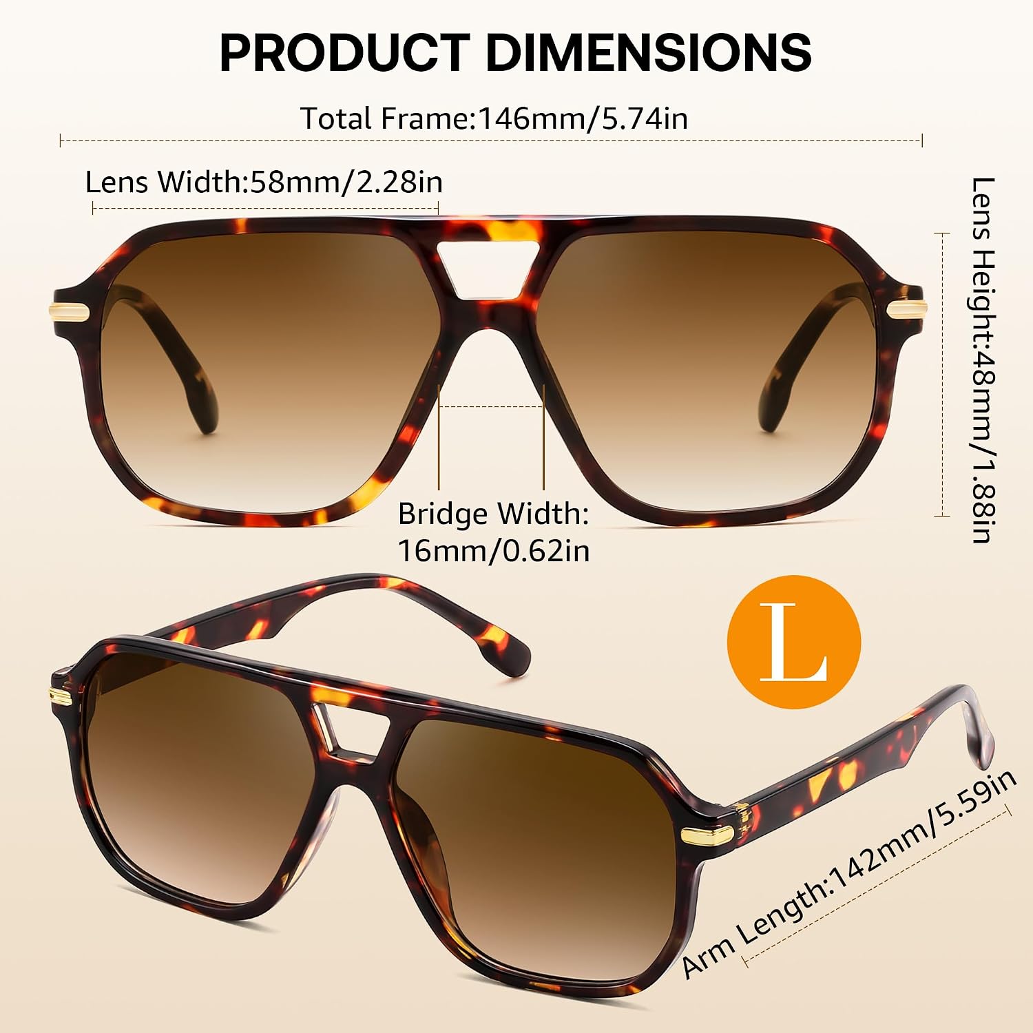商品图片 12 | B0GTPJLQQN | FEISEDY Women Men Aviator Sunglasses UV400 Protection, Retro Trendy Square Frame for Driving Fishing Outdoor Daily B0425