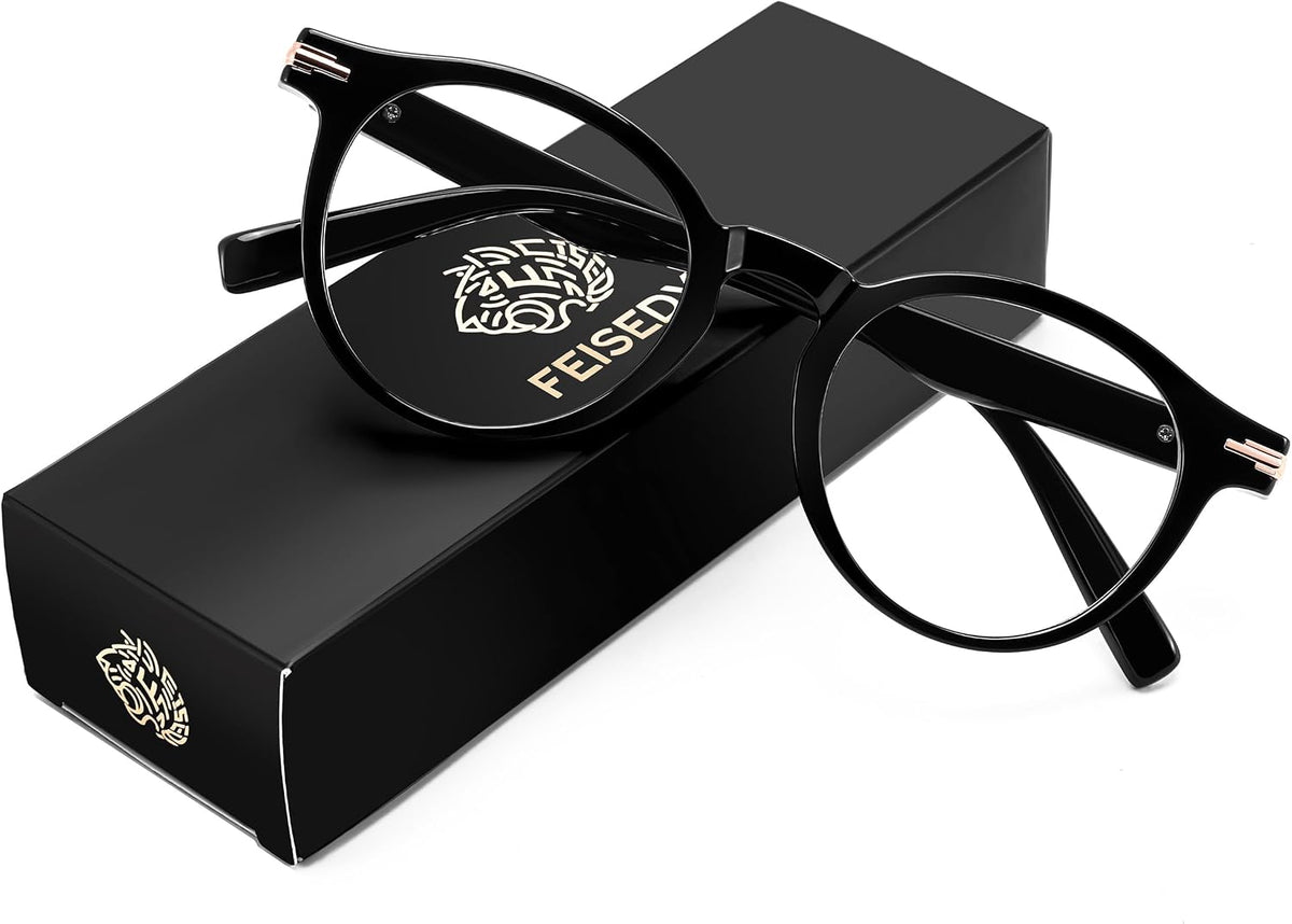 ÉÌƷͼƬ 9 | B0HC6D93TL | FEISEDY Stylish Round Blue Light Blocking Glasses for Women Men B0469