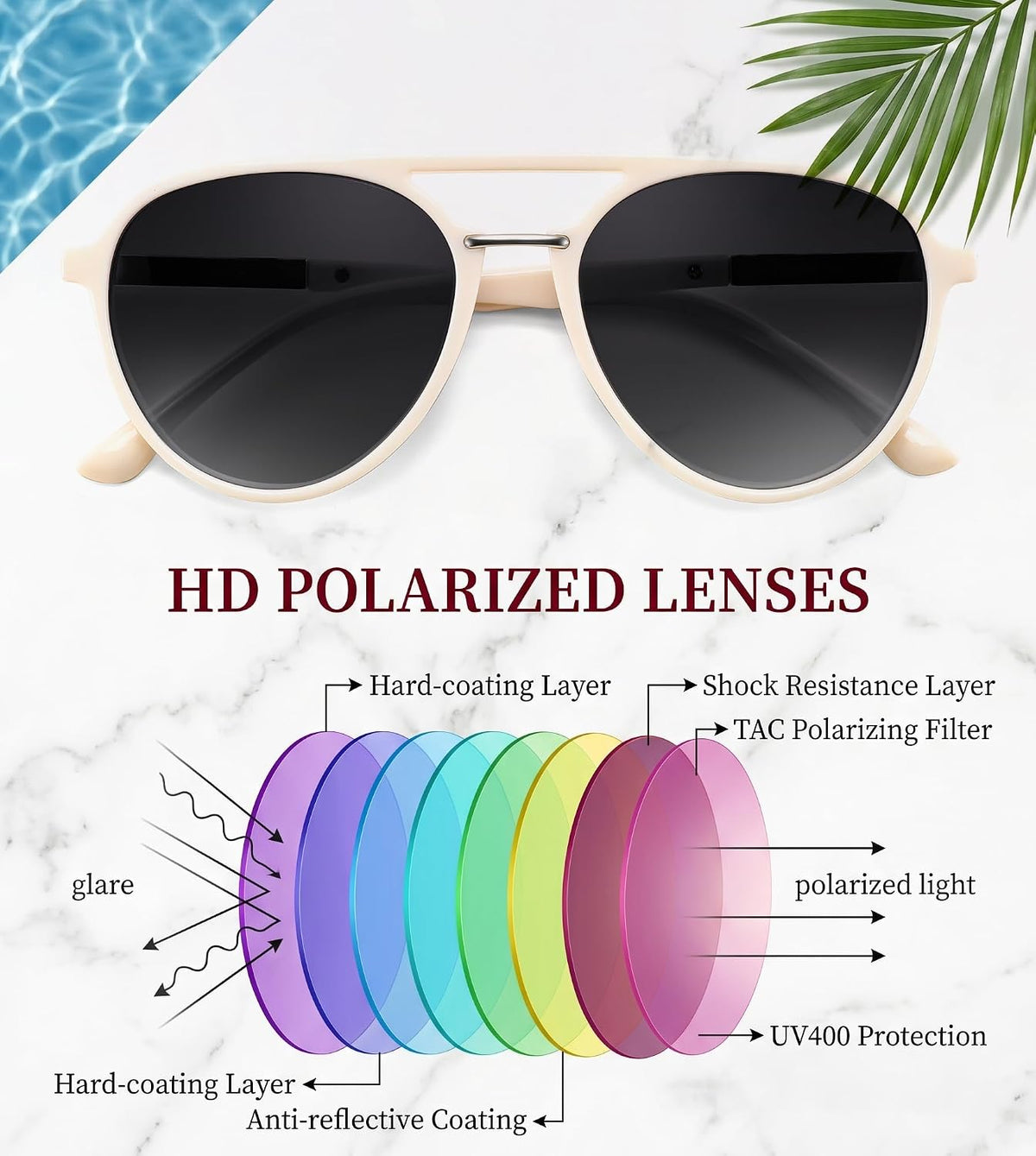 ÉÌƷͼƬ 20 | B0H1BPNZ36 | FEISEDY 70s Retro Aviator Sunglasses Polarized UV400 for Men Women B0453