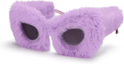 Purple / 70 Millimeters | B09YNT3GS5 | FEISEDY Sunglasses Women Plush Fuzzy Soft Velvet Party Masquerade B2877