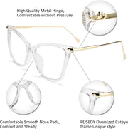 ÉÌƷͼƬ 13 | B07KK3P4KT | FEISEDY Oversized Cat Eye Glasses Frame with Clear Lenses Eyewear for Women B2460