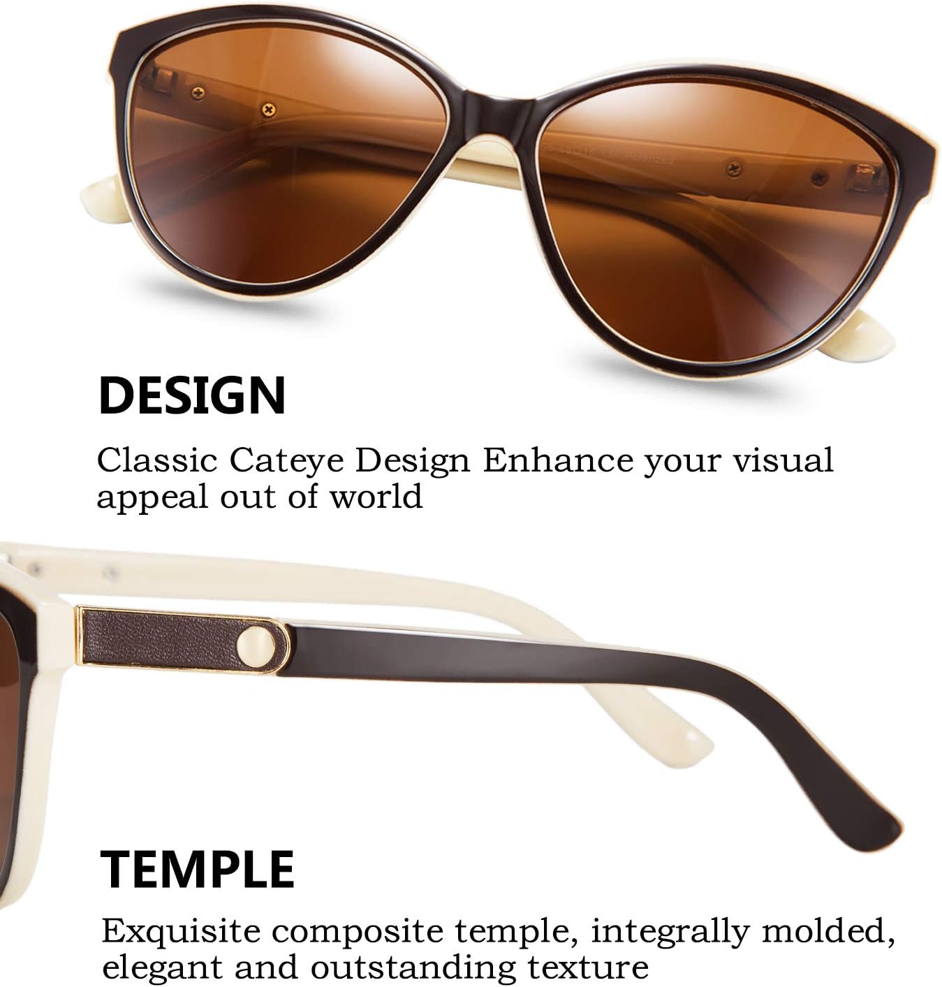 商品图片 4 | B07VB227XS | FEISEDY Classic Cateye Polarized Sunglasses for Women 100% UV Protection B2512