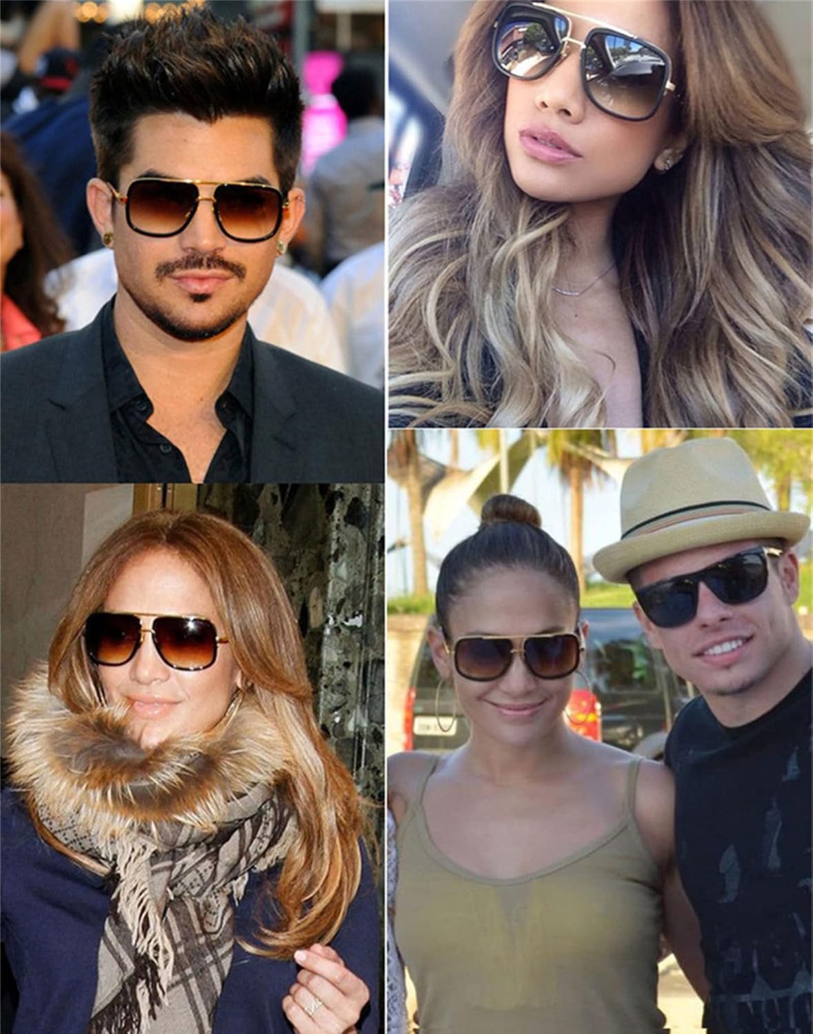 ÉÌƷͼƬ 30 | B0B681YMF5 | FEISEDY Retro Trendy Aviator Sunglasses Women Men Classic Vintage Square Sunglasses 70s Large Metal Shades B2321