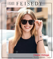 ÉÌƷͼƬ 2 | B0DGCPG41T | FEISEDY Sunglasses for Women Men Retro Round Cateye Designer Cute Mirrored UV Protection Lens B0210