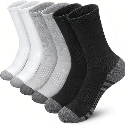 Multi | B0FPL3M4DT | Men's Socks - Breathable, Moisture-Wicking, Non-Slip & Comfortable (3-Pack, Black/Gray/White) Size 6-13