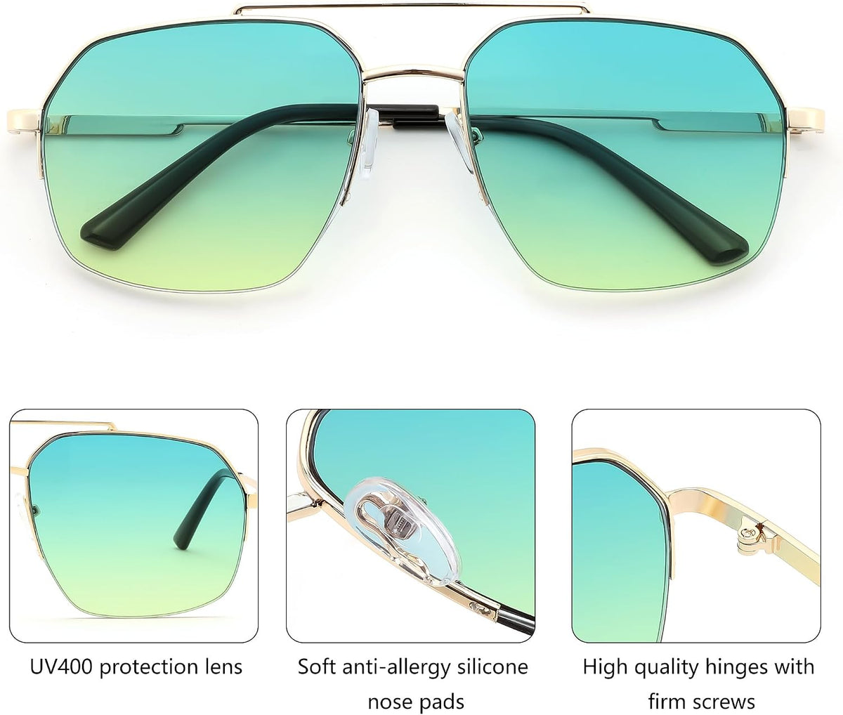 ÉÌƷͼƬ 9 | B0GL26QKYB | FEISEDY Retro Aviator Sunglasses Men Women Trendy Semi-Rimless B0383