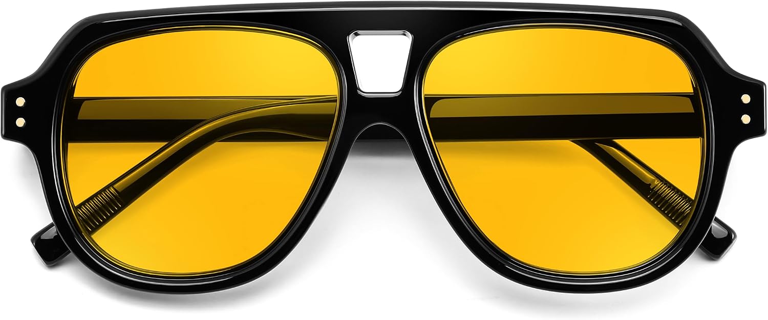 商品图片 20 | B0H1WK6BZT | FEISEDY Retro Aviator Polarized Sunglasses Men Women Trendy Square B0433