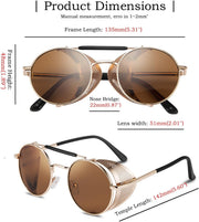 ÉÌƷͼƬ 38 | B09LYD9SW2 | FEISEDY Steam Punk Sunglasses for Men Women Side Shield Round Steampunk Vintage Glasses Shades B2518