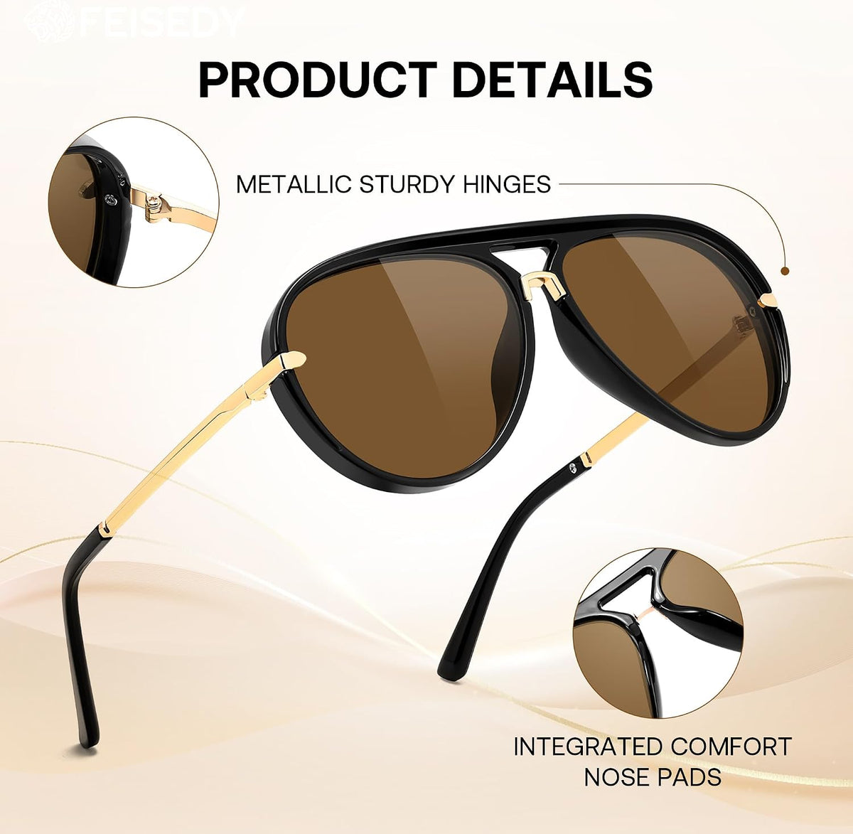 ÉÌƷͼƬ 47 | B0GYVVZBQM | FEISEDY Classic Aviator Sunglasses UV400 Protection for Women Men B0461