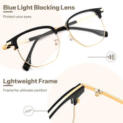 ÉÌƷͼƬ 5 | B0FKT9PDRD | FEISEDY Retro Semi Rimless Blue Light Glasses for Women Men B0438