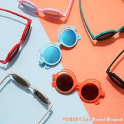 ÉÌƷͼƬ 7 | B0CQBTQZFP | FEISEDY Baby Polarized Round Sunglasses Flexible Rubber Shades with Strap for Infant Toddler Newborn Age 0-24 Months B0060
