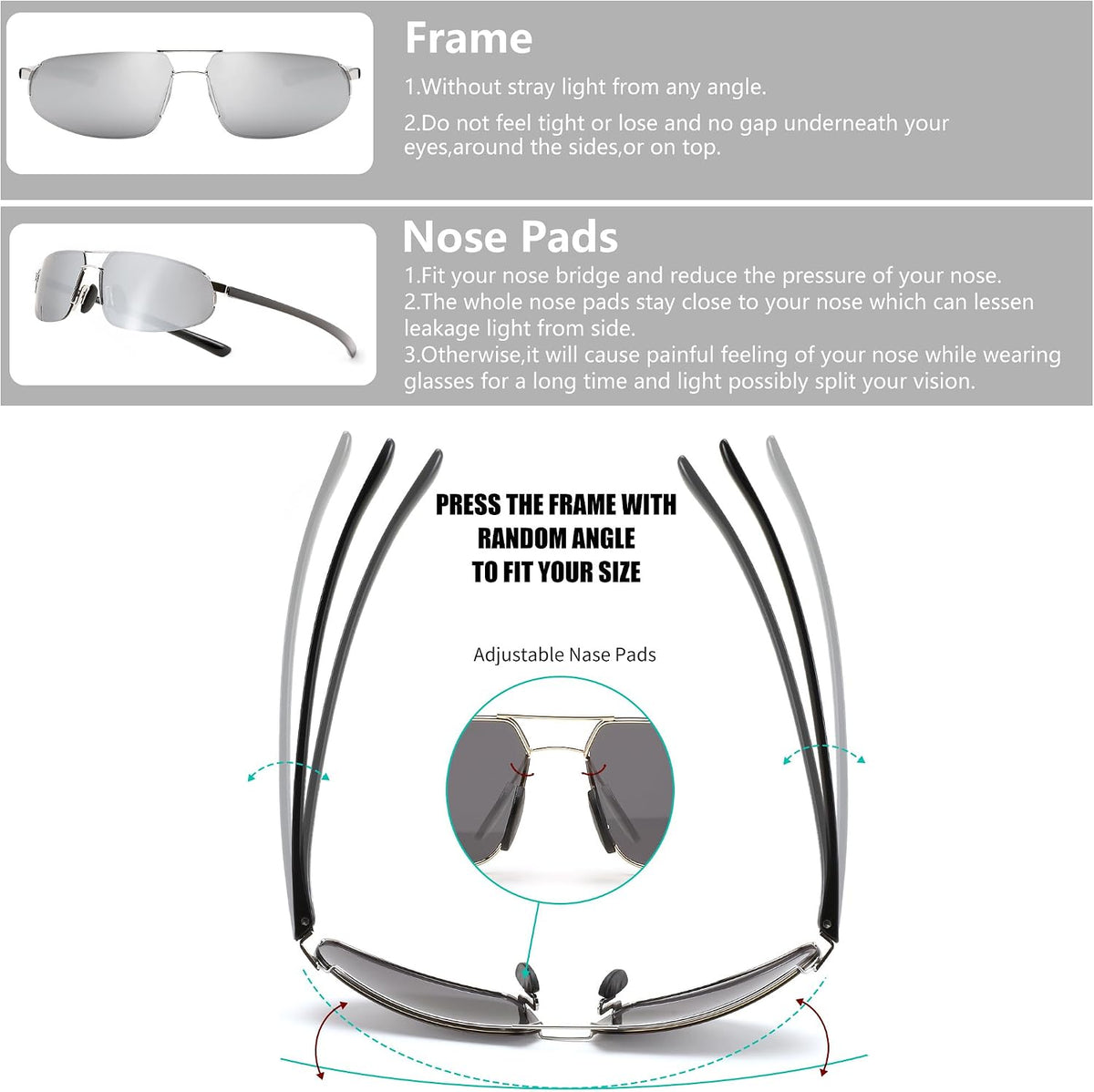 ÉÌƷͼƬ 12 | B0D22TVRVN | FEISEDY Vintage Sunglasses Men Polarized, Aviator Metal Frame Lightweight, Driving Fishing Running B0057