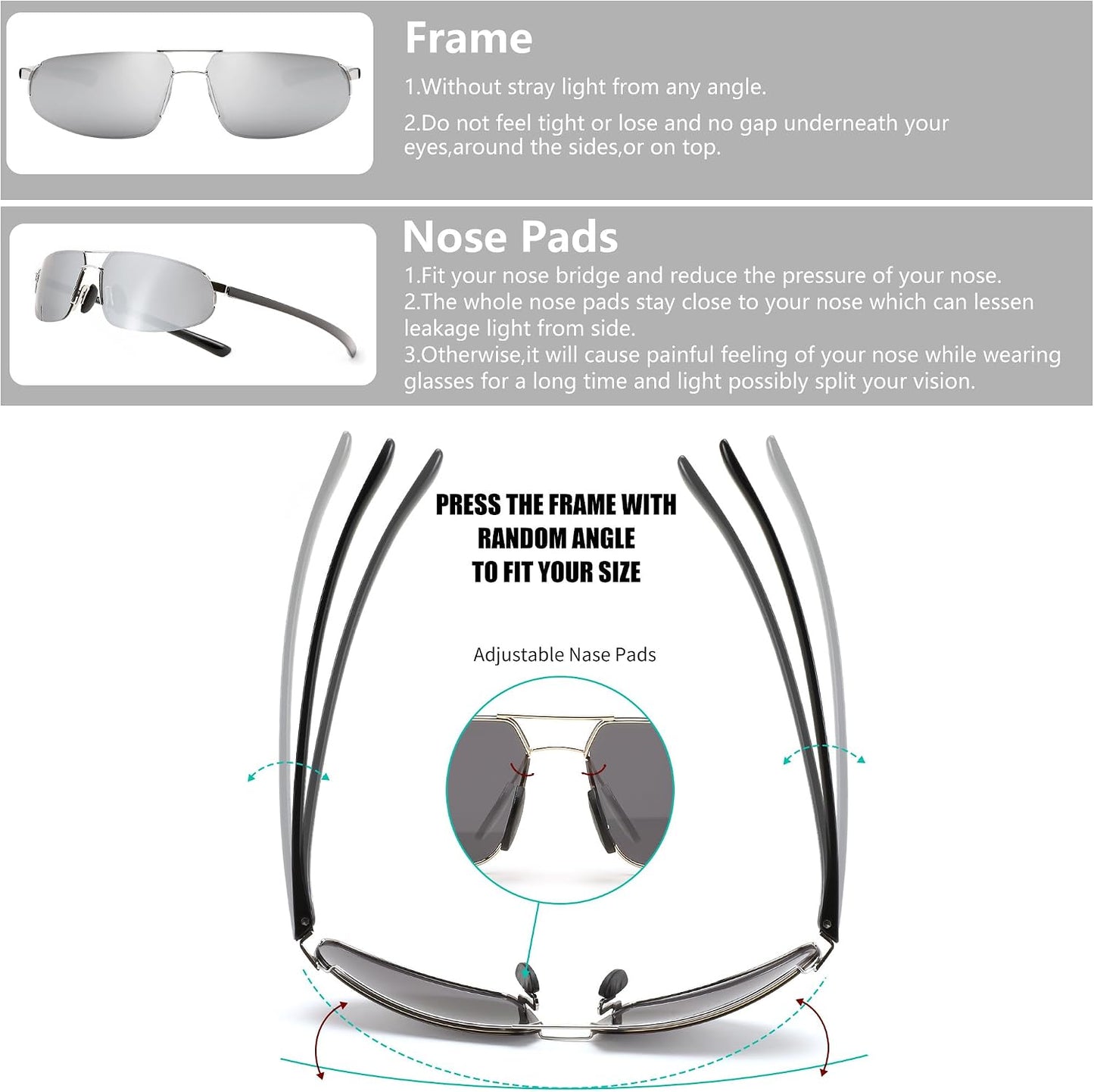 商品图片 12 | B0D22TVRVN | FEISEDY Vintage Sunglasses Men Polarized, Aviator Metal Frame Lightweight, Driving Fishing Running B0057