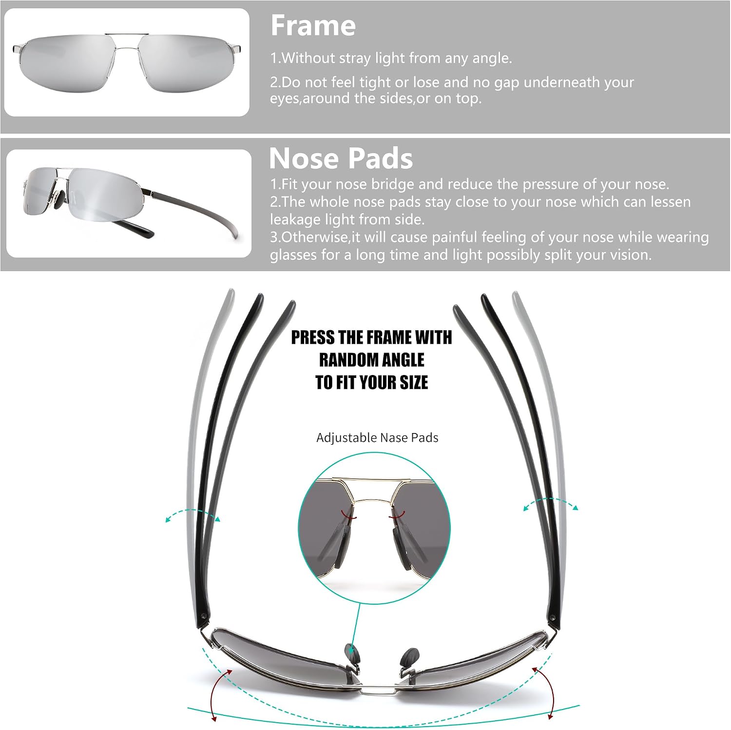 商品图片 12 | B0D22TVRVN | FEISEDY Vintage Sunglasses Men Polarized, Aviator Metal Frame Lightweight, Driving Fishing Running B0057