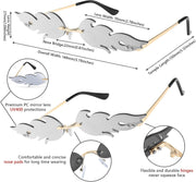 ÉÌƷͼƬ 23 | B09JK7M3SQ | FEISEDY Fire Flame Sunglasses for Women Mirror Rimless Fire Shaped Novelty Sunglasses B2839