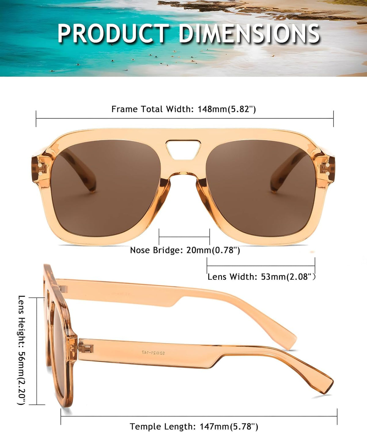 ÉÌƷͼƬ 46 | B09KV1MSHN | FEISEDY Aviator Sunglasses For Women Men Square Chunky Trendy Eyewear B2846