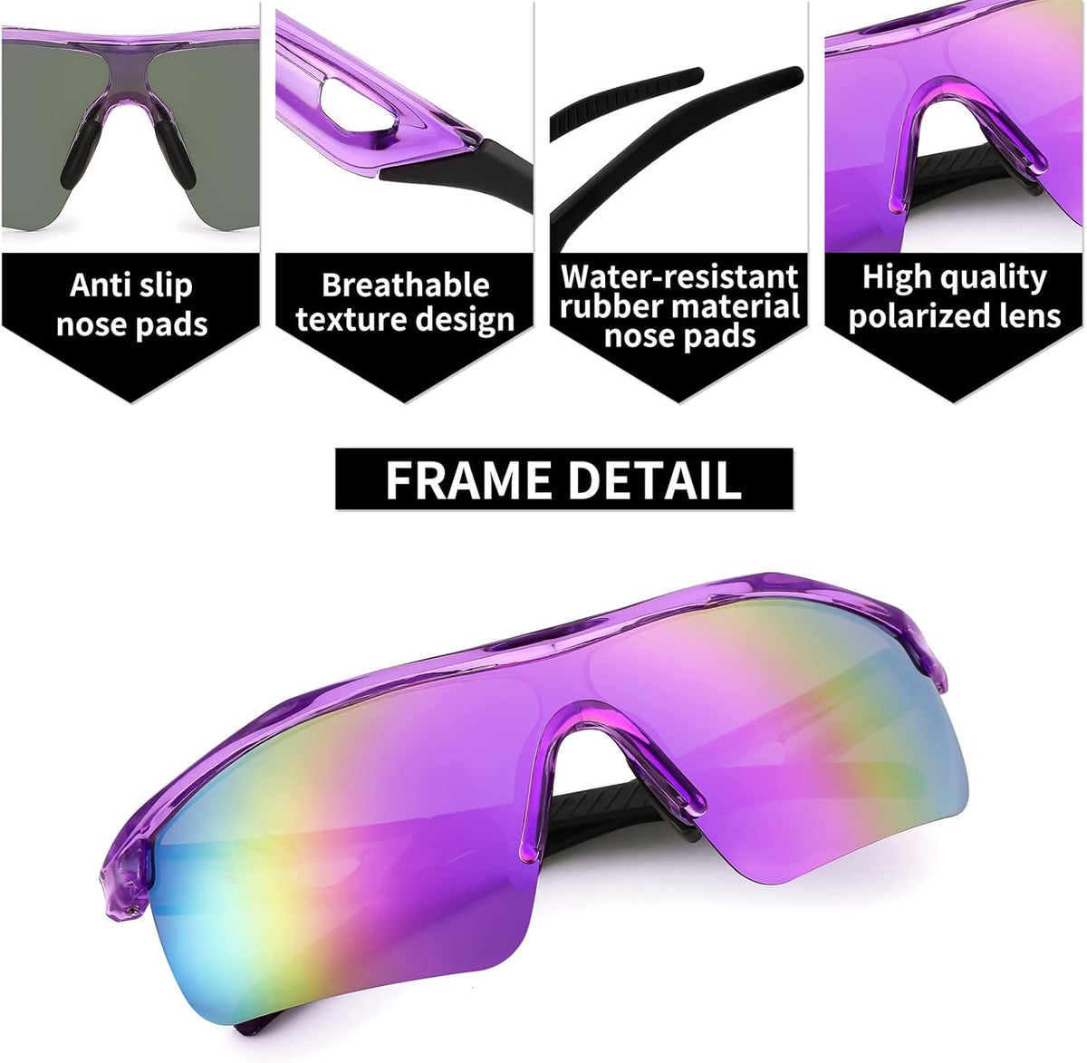 ÉÌƷͼƬ 37 | B07JZ18KMZ | FEISEDY Kids Polarized Sports Sunglasses, TR90 UV400 Baseball Cycling