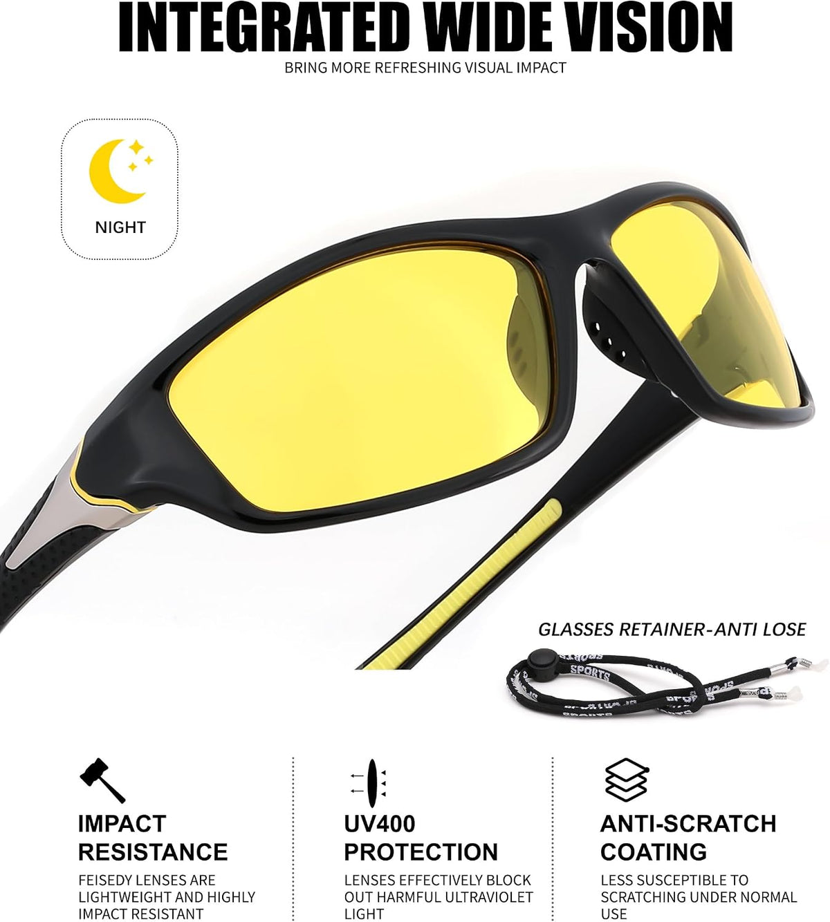 ÉÌƷͼƬ 32 | B0FG2NFPX3 | FEISEDY 3 Pack Polarized Sports Sunglasses for Men, Wrap Around Frame, UV400 Protection, Fishing Driving Cycling B2674