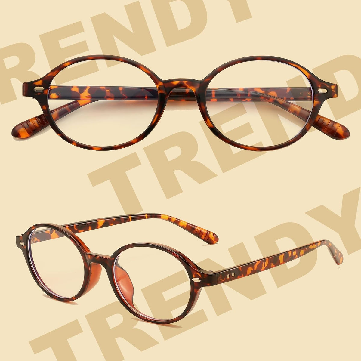 ÉÌƷͼƬ 30 | B0DJ4YNFXZ | FEISEDY Vintage Oval Blue Light Glasses for Women Men Stylish Lightweight 90s Eyeglasses Fake Nerd Y2k Eyewear Frame B0242