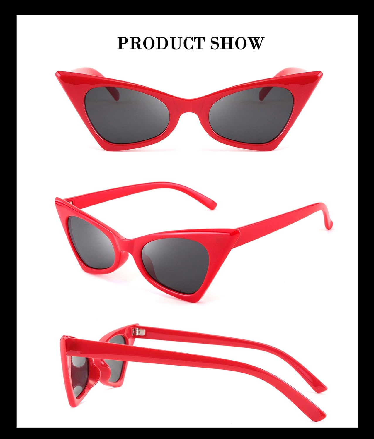 商品图片 102 | B079KYQYT3 | FEISEDY Small Cat Eye Sunglasses Vintage Square Shade Women Eyewear B2291