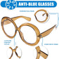 商品图片 4 | B0CQ26NQZS | FEISEDY Oversized Blue Light Blocking Glasses Women Men Retro Big Round Frame Eyewear Clear Lens Computer Glasses B2997