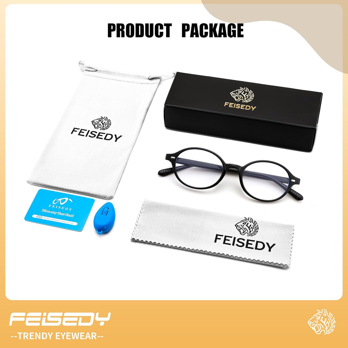 ÉÌƷͼƬ 7 | B0DJ4YNFXZ | FEISEDY Vintage Oval Blue Light Glasses for Women Men Stylish Lightweight 90s Eyeglasses Fake Nerd Y2k Eyewear Frame B0242