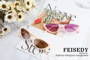 ÉÌƷͼƬ 29 | B09P86RSS8 | FEISEDY Fashion Small Cat Eye Sunglasses for Women Retro Trendy Cool Sun Glasses B2864