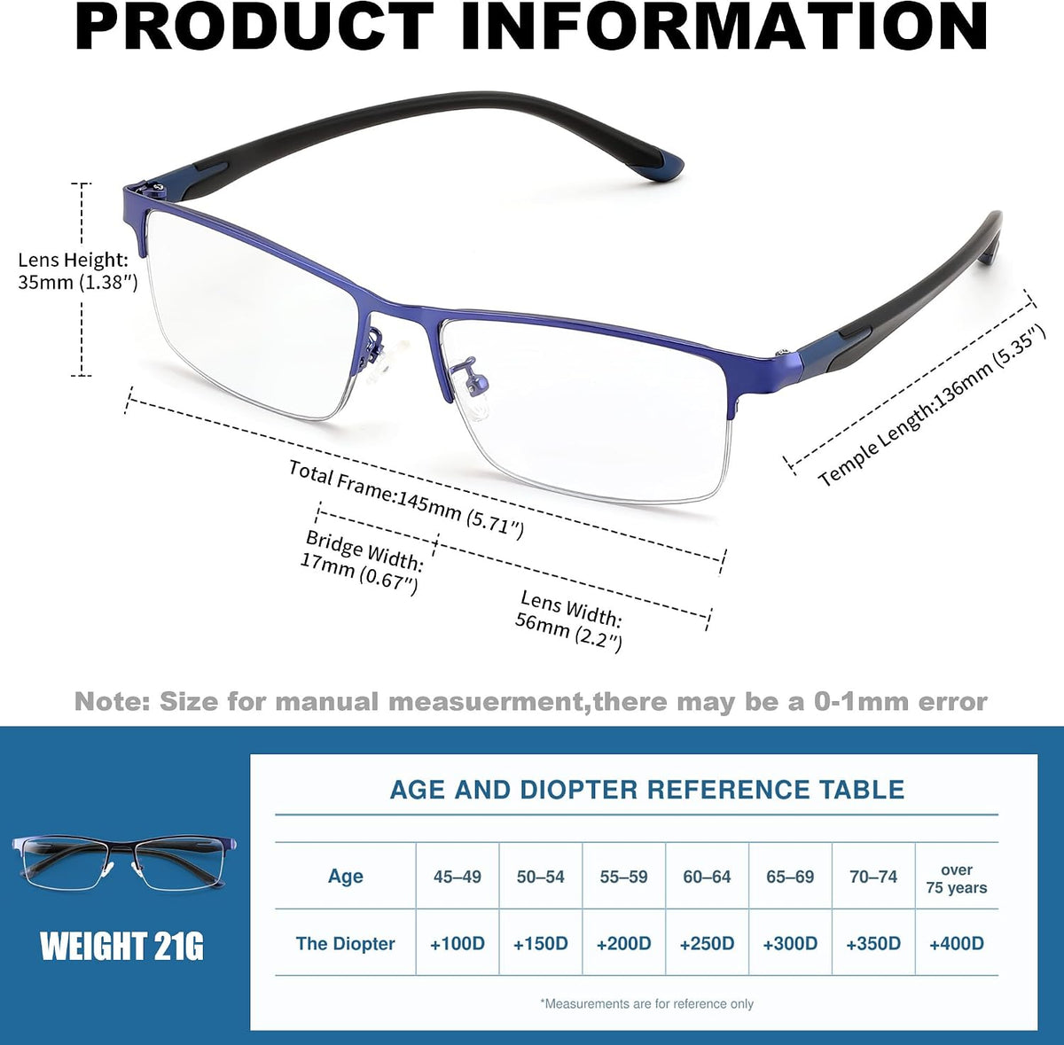 商品图片 21 | B0HBQMR3BM | FEISEDY Photochromic Reading Glasses Blue Light Blocking Readers B1662
