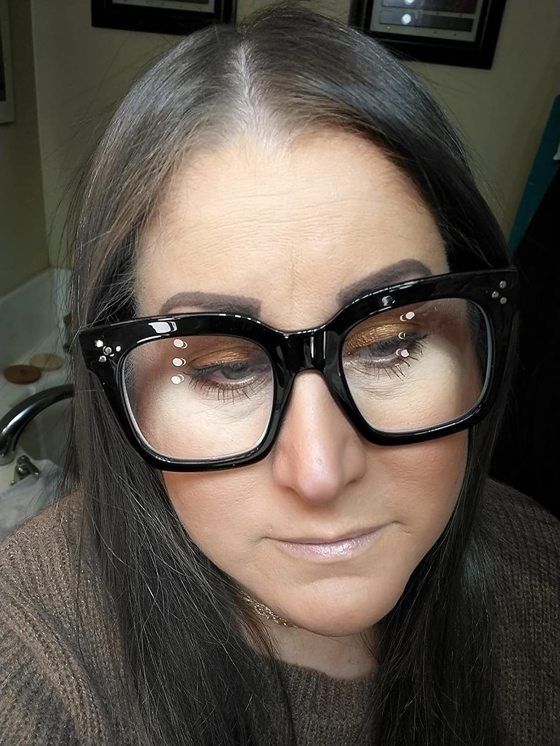 ÉÌƷͼƬ 2 | B08ZMQDX5J | FEISEDY Women Men Blue Light Blocking Glasses Frame Oversized Designer Luxury Square Eyewear B2695-FF